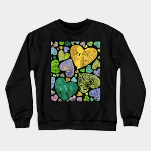 Hearty heart (golden yellow on black) Crewneck Sweatshirt